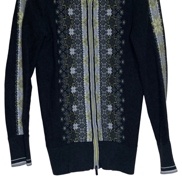 Eddie Bauer Fair Isle Zip Up Size Medium Cardigan Sweater - Picture 4 of 7